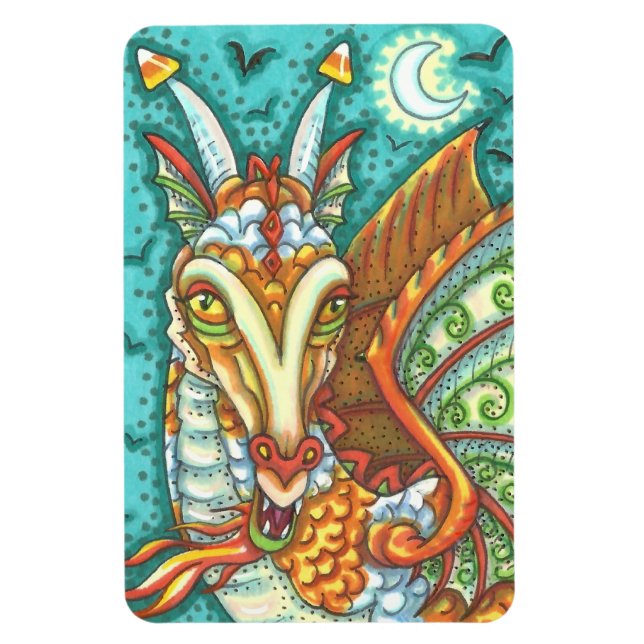 ÍMAN  MAGIC CANDY CORN DRAGON, HALLOWEEN FANTASY BEAST (Vertical)
