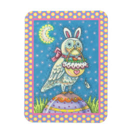 ÍMAN  MAGIC OWL & PÁSCOA BASKET, HOLIDAY BIRD MAGNET