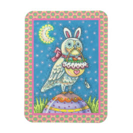 ÍMAN  MAGIC OWL & PÁSCOA BASKET, HOLIDAY BIRD MAGNET