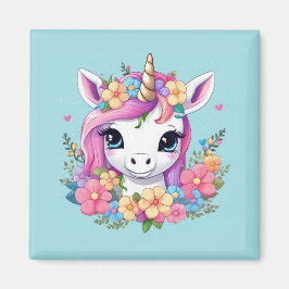 Íman Magical Baby Unicorn with Flowers