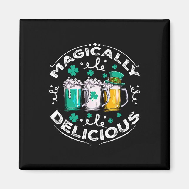 Íman Magicamente Delicioso Dia de São Patrício Bebendo  (Frente)