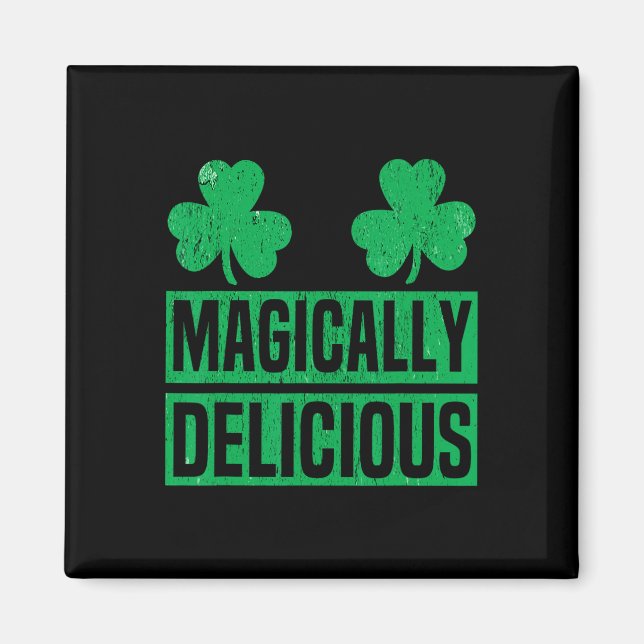 Íman Mágicamente Delicioso Shamrock Día de San Patricio (Frente)
