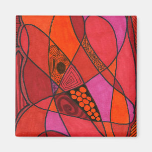 Íman Magnet Abstrato "Study In Reds"