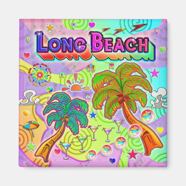 Íman Magnet Alvo de Férias de Longa Praia (Frente)