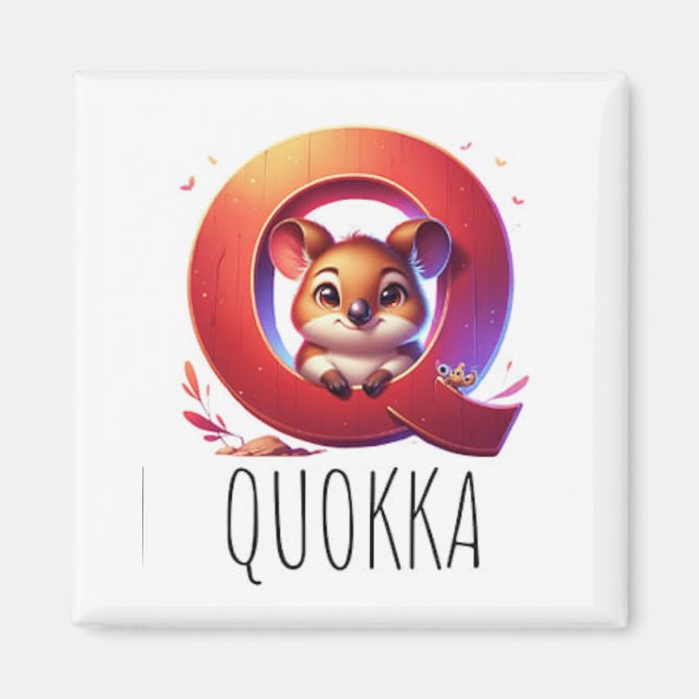 Íman Magnet Animaux Rigolos Lettre Q (Frente)