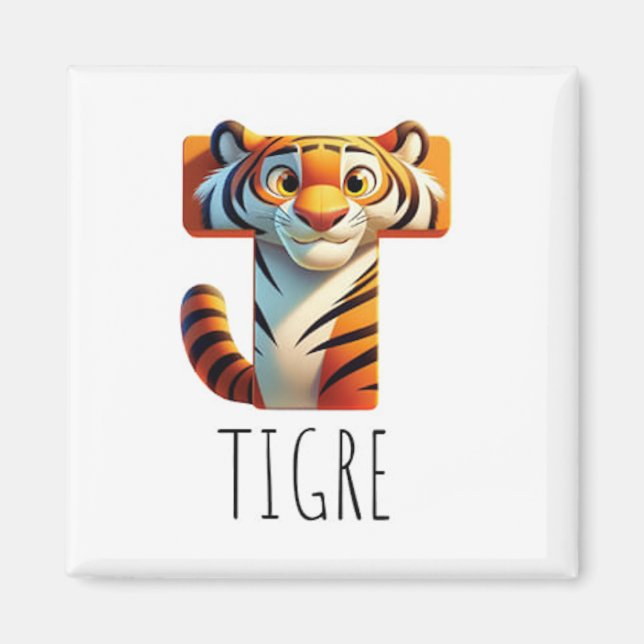 Íman Magnet Animaux Rigolos Lettre T (Frente)