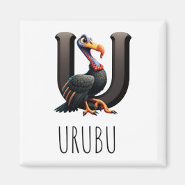 Íman Magnet Animaux Rigolos Lettre U