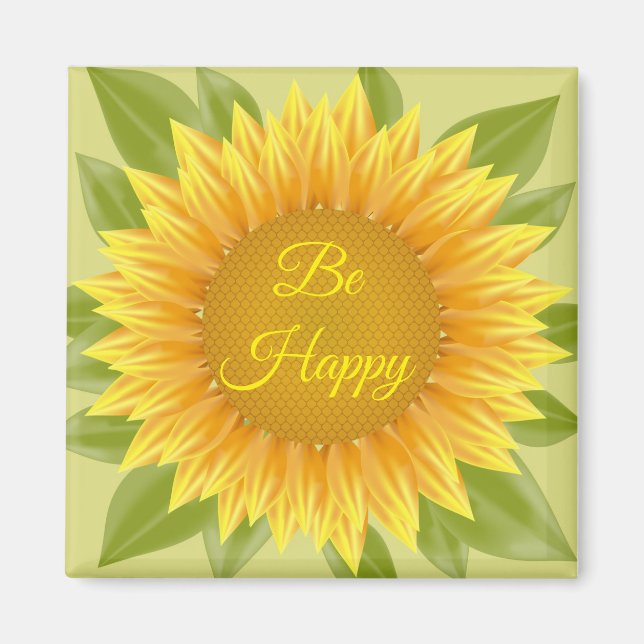 Íman Magnet Be Happy Sunflower (Frente)