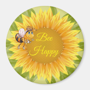 Íman Magnet Bee Happy Sunflower