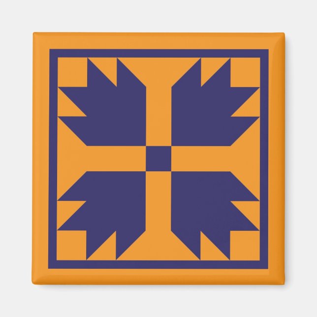 Íman Magnet - Bloco de Colagem do Urso UC (azul em ouro (Frente)