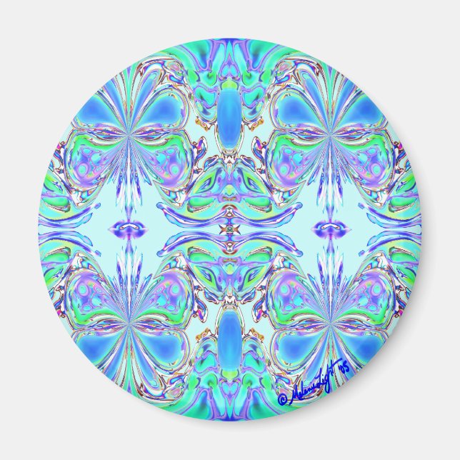 Íman Magnet "Blue Butterfly Mandala" (Frente)