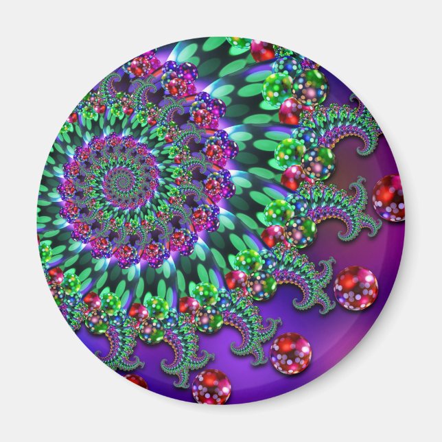 Íman Magnet - Bokeh Fractal Purple Terquoise (Frente)