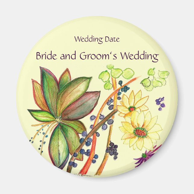 Íman Magnet bonito de Souvenir Casamento de Buquês (Frente)