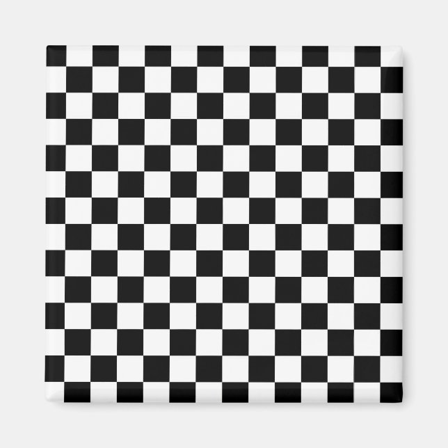 Íman Magnet branco preto com verificação (Frente)