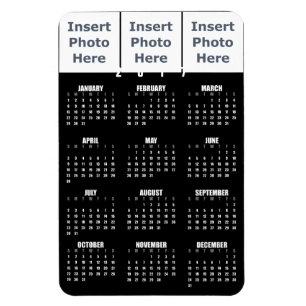Íman Magnet Calendar 2017 - Modelo de Colagem de Fotos