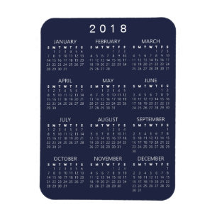 Íman Magnet Calendar 2018 - Cinza Escura