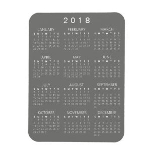 Íman Magnet Calendar 2018 - Cinza Média