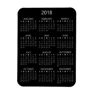 Íman Magnet Calendar 2018 - Preto