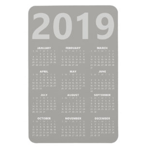 Íman Magnet Calendar 2019 - Cinza Claro