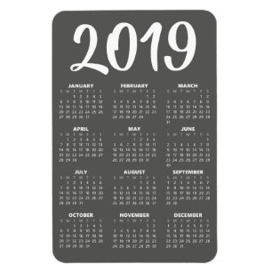 Íman Magnet Calendar 2019 - Cinza Escura