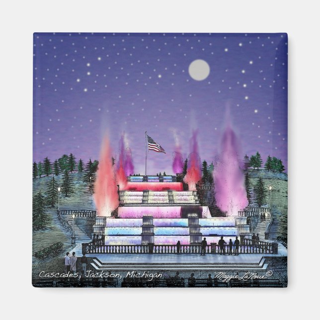 Íman Magnet - Cascades Jackson Michigan (Frente)
