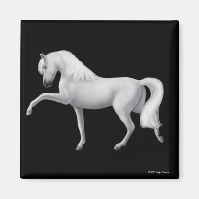 Íman Magnet Cavalo Andaluz Branco (Frente)