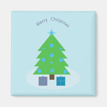 Magnet com árvore de Natal e presentes