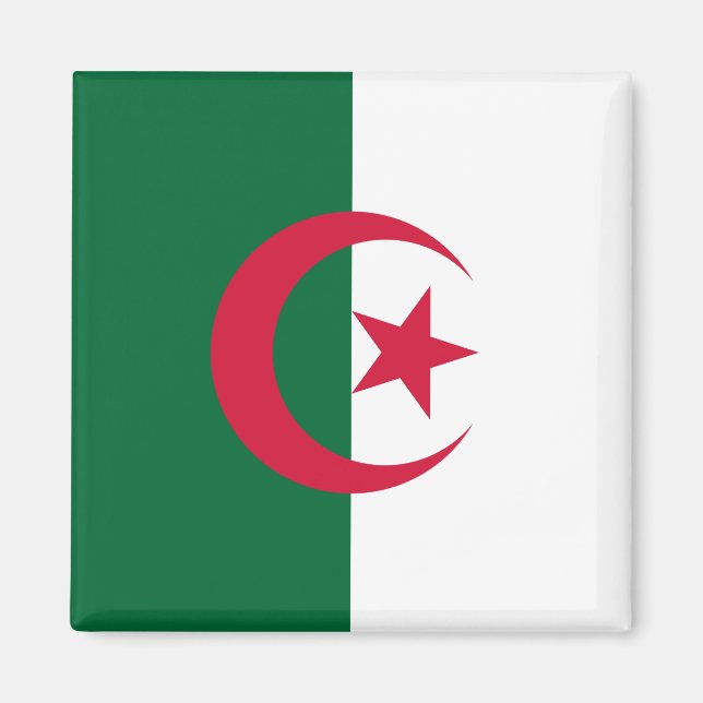 Íman Magnet com Bandeira da Argélia (Frente)