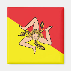 Íman Magnet com Bandeira da Sicília, Itália