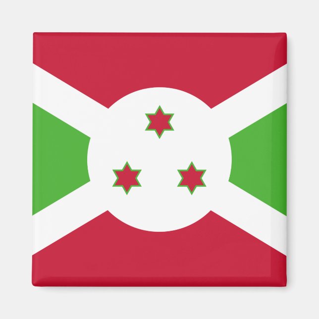 Íman Magnet com bandeira do Burundi (Frente)
