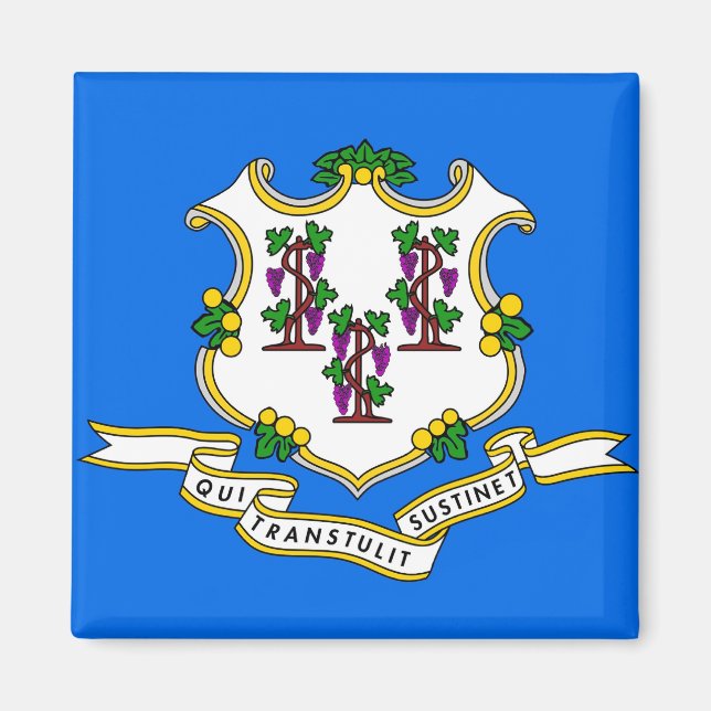 Íman Magnet com Bandeira do Estado de Connecticut - EUA (Frente)