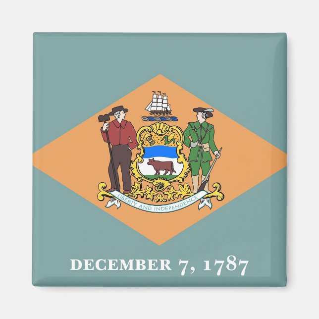 Íman Magnet com bandeira do Estado de Delaware - EUA (Frente)
