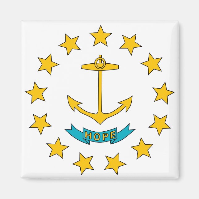 Íman Magnet com Bandeira do Estado de Rhode Island - EU (Frente)