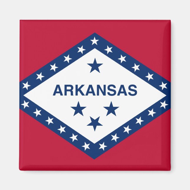 Íman Magnet com Bandeira do Estado do Arkansas - EUA (Frente)