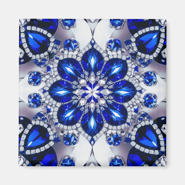 Íman Magnet com Design de cor branca azul (Frente)