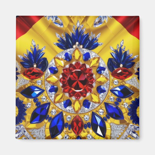 Íman Magnet com Design de cor romena (Frente)