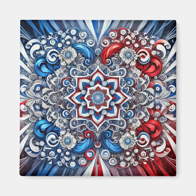 Íman Magnet com Design de cores francesas (Frente)