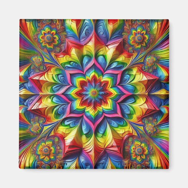 Íman Magnet com Design de cores LGBTQ (Frente)