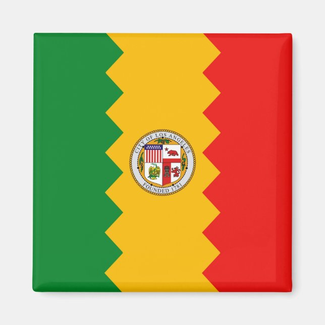 Íman Magnet com Flag de Los Angeles, Califórnia (Frente)