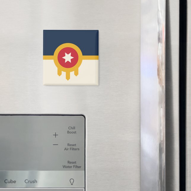 Íman Magnet com Flag de Tulsa, Oklahoma (In Situ (Fridge))