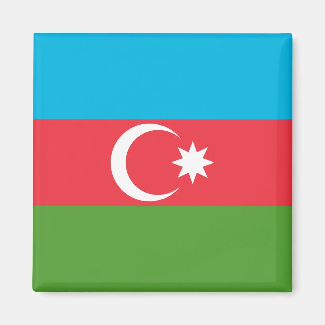 Íman Magnet com Flag do Azerbaijão (Frente)