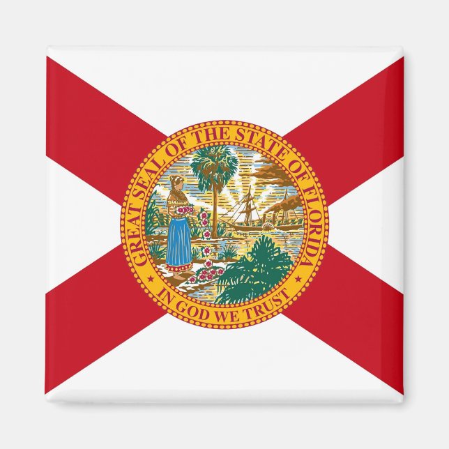 Íman Magnet com Flag of Florida State - EUA (Frente)