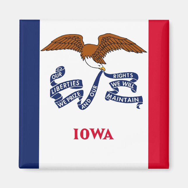 Íman Magnet com Flag of Iowa State - EUA (Frente)