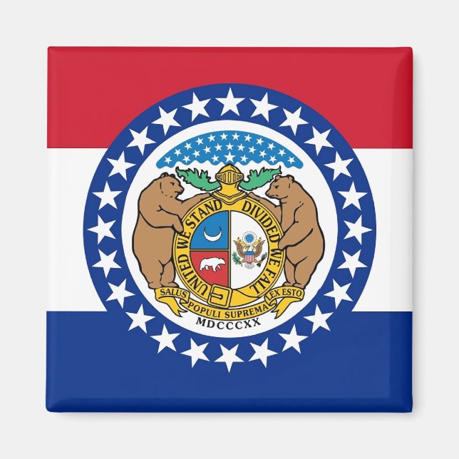 Íman Magnet com Flag of Missouri State - EUA (Frente)