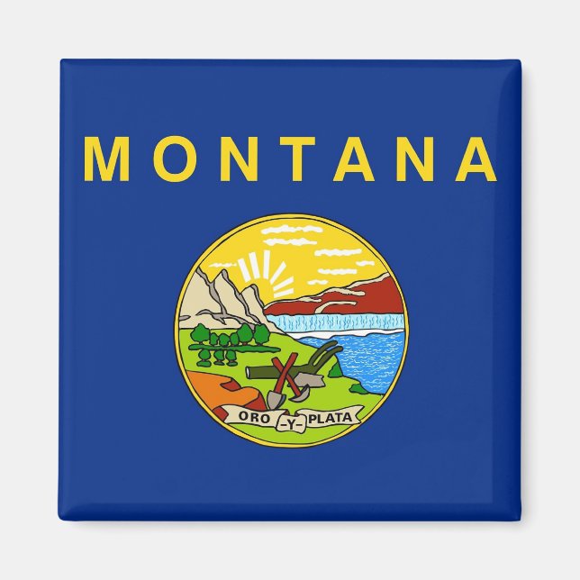Íman Magnet com Flag of Montana State - EUA (Frente)