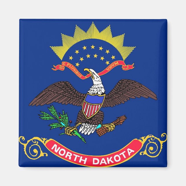 Íman Magnet com Flag of North Dakota State - EUA (Frente)