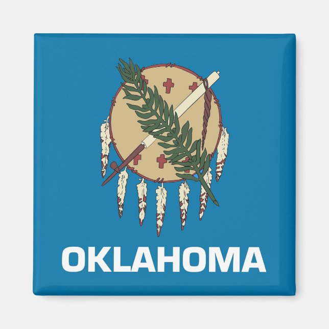 Íman Magnet com Flag of Oklahoma State - EUA (Frente)