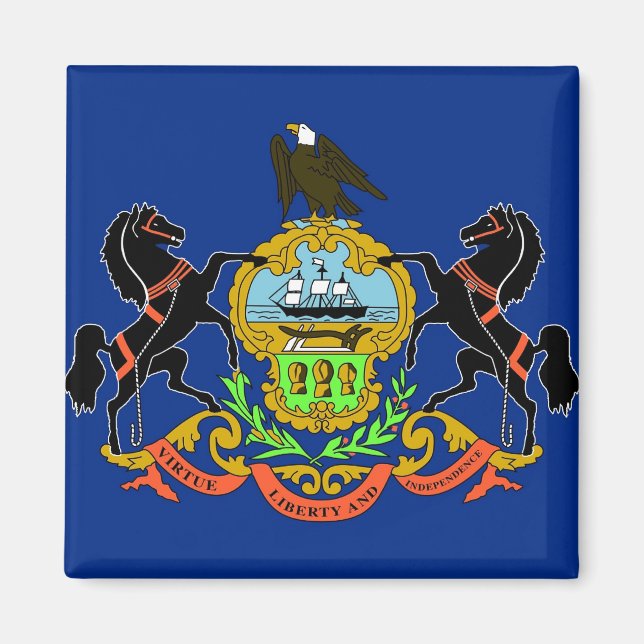 Íman Magnet com Flag of Pennsylvania State - EUA (Frente)
