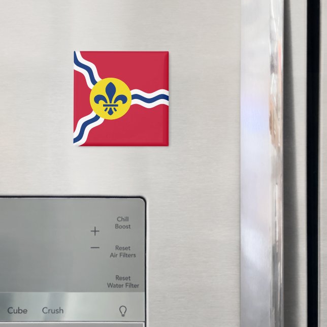 Íman Magnet com Flag of Rua Louis, Missouri (In Situ (Fridge))