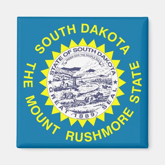 Íman Magnet com Flag of South Dakota State - EUA (Frente)